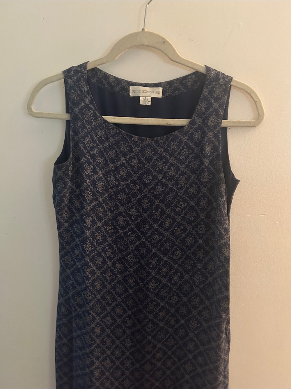 Petite Sophisticate Navy Patterned Maxi Dress